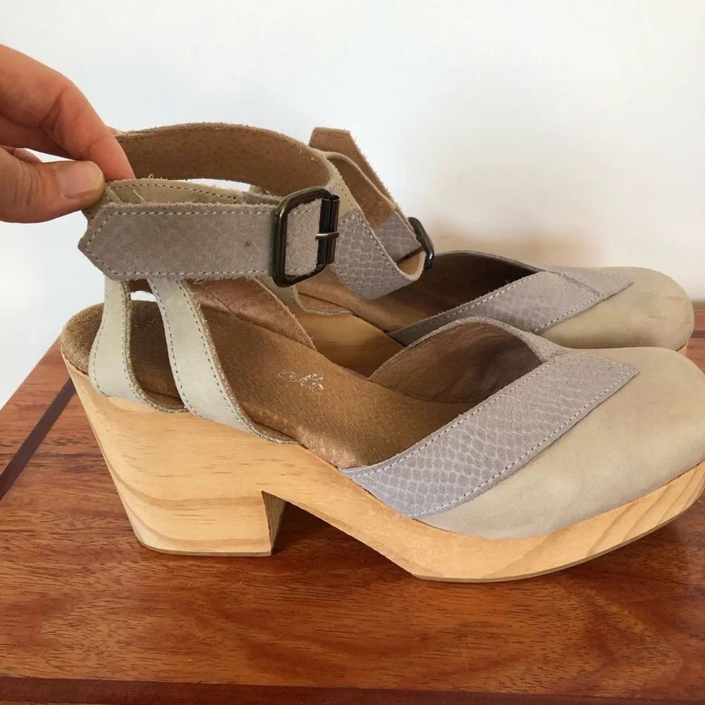 Free People Walk This Way Clogs, Size 41, Gray